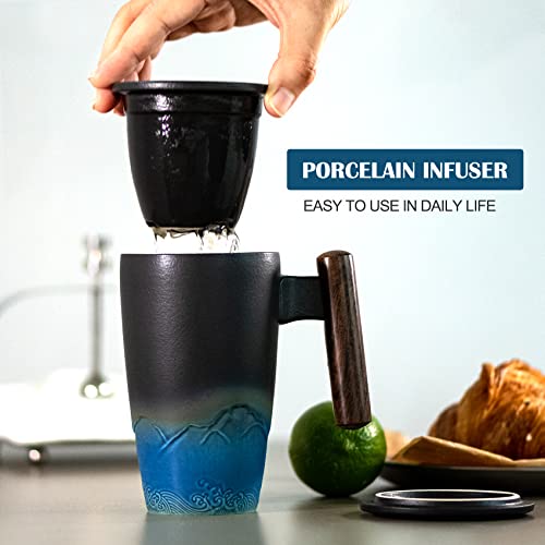 Tomotime Ceramic Tea Cup with Infuser & Lid