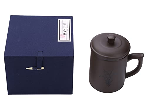 Purple Clay Tea Cup with Infuser and Lid