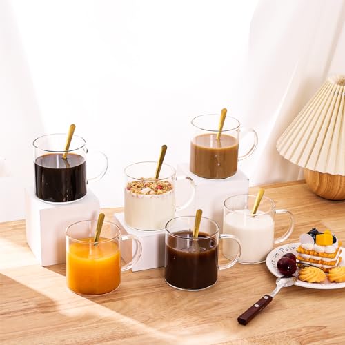 Moretoes 6-Piece Glass Coffee Mugs Set