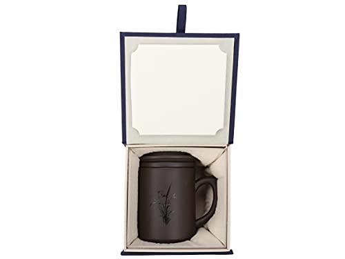 Purple Clay Tea Cup with Infuser and Lid