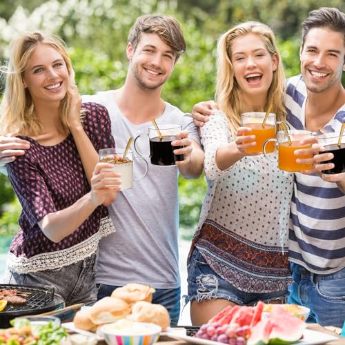 Moretoes 6-Piece Glass Coffee Mugs Set