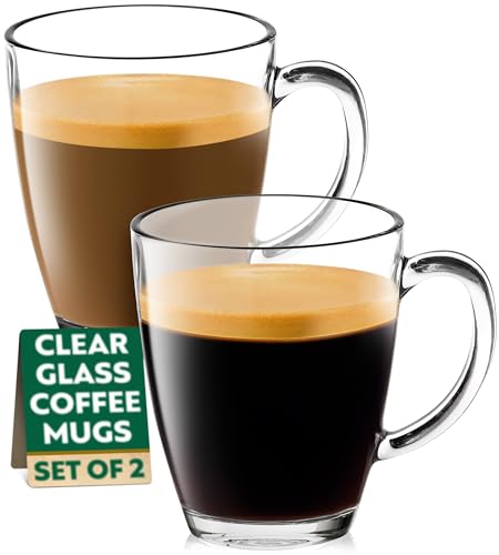 Eparé Clear Glass Coffee Mugs Set of 2