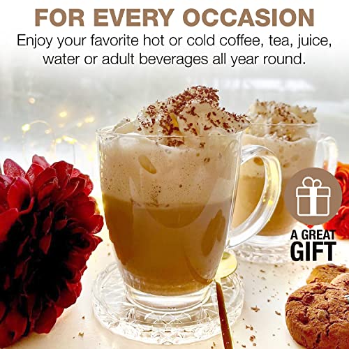 Eparé Clear Glass Coffee Mugs Set of 2