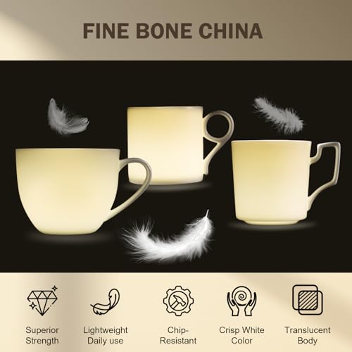 Kyrkyr Minimalist Fine Bone China Mug Set
