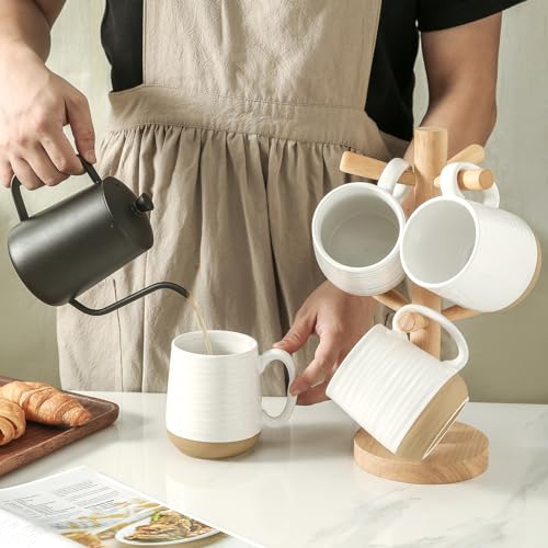 Set of 4 Large Ceramic Coffee Mugs