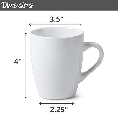 Set of 4 White Fine Bone China Mugs