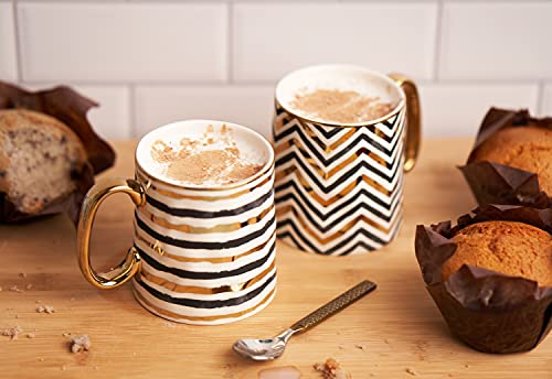 Elegant Black and Gold Coffee Mug Set