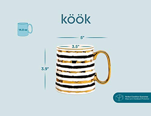 Elegant Black and Gold Coffee Mug Set