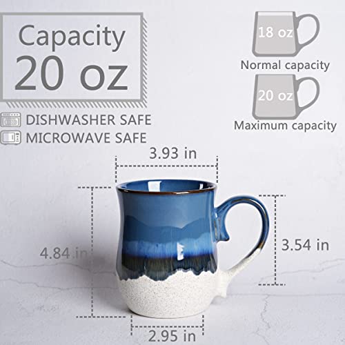 Bosmarlin 20 Oz Deep Blue Ceramic Mug