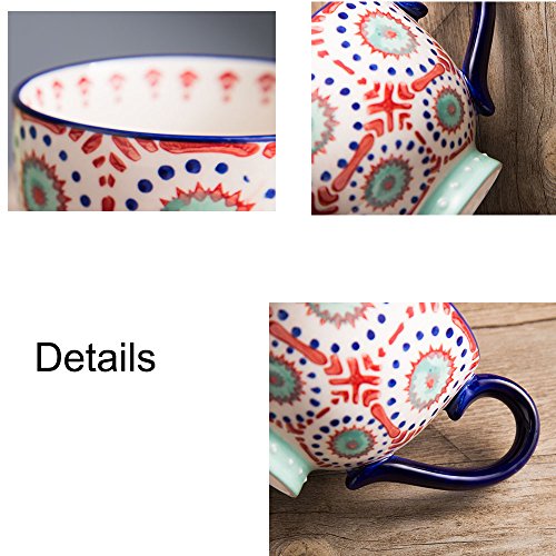 Chic Hand-Painted Floral Ceramic Coffee Mug 14oz