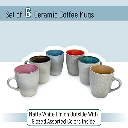 Set of 6 Coffee Mugs - 12 oz