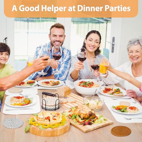 Minimalist Cotton Woven Coaster Set with Holder