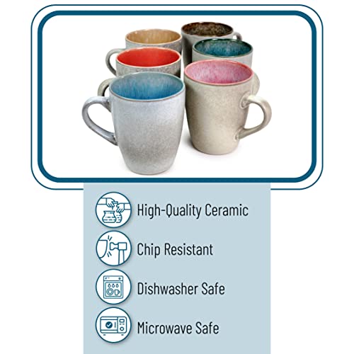 Set of 6 Coffee Mugs - 12 oz