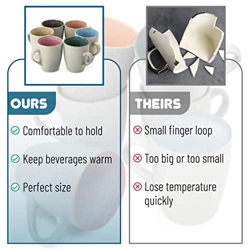 Set of 6 Coffee Mugs - 12 oz