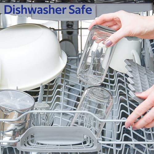 4-Piece Glass Tumbler Set with Lids and Straws