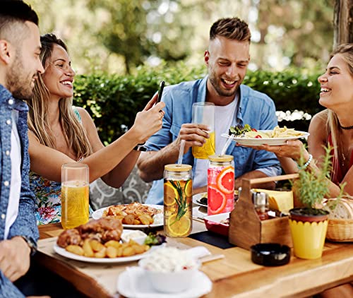 20 Oz Bamboo Lid Drinking Glasses - 6 Pack