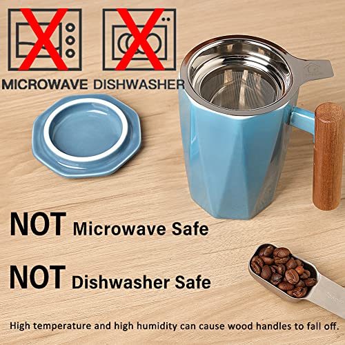 Sweejar Porcelain Tea Mug with Infuser and Lid