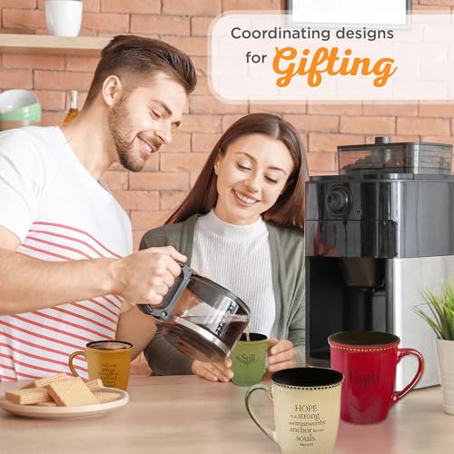Christian Art Gifts Sage Green Stoneware Coffee Mug – 13 oz. Microwave and Dishwasher-safe Lead-free Inspirational Scripture Coffee and Tea Mug for Men & Women with Bible Verse: Be Still – Psalm 46:10