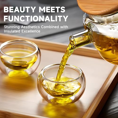 Set of 4 Insulated Borosilicate Tea Cups