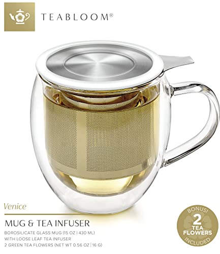 Double-Wall Glass Mug with Stainless Steel Infuser