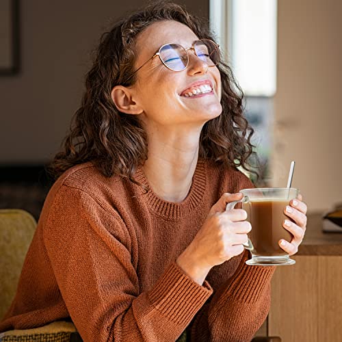 Set of 4 Transparent Glass Coffee Mugs