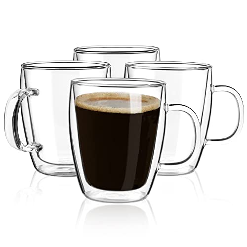 YUNCANG Insulated Double Wall Coffee Mugs Set