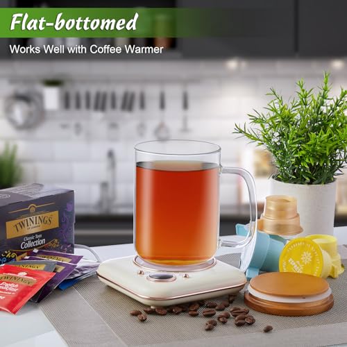 DRASTAR 20 oz Glass Coffee Mug Set of 2