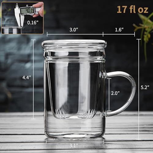Unbreakable Borosilicate Glass Tea Infuser Cup