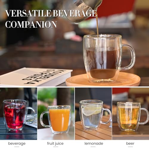 YUNCANG Insulated Double Wall Coffee Mugs Set