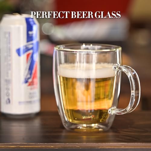 YUNCANG Insulated Double Wall Coffee Mugs Set