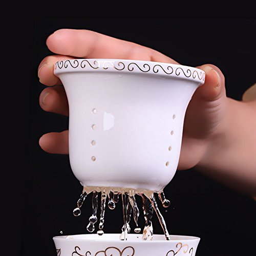 Porcelain Tea Cup Set with Infuser and Saucer
