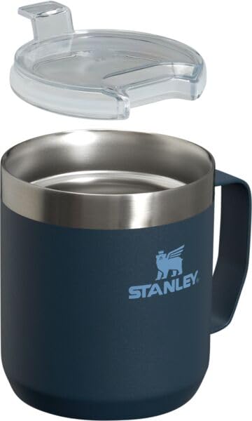 Stanley Stay Hot Camp Mug - Durable 18/8 Stainless Steel Insulated Mug - Splash-Free Tritan™ Drink-Thru Lid - 12 OZ - Navy