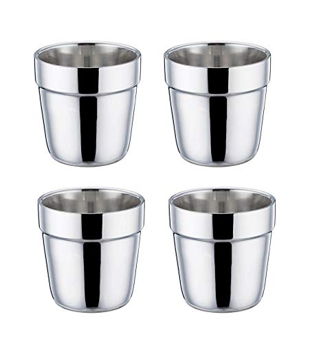 Double Wall Stainless Steel Espresso Mug Set of 4