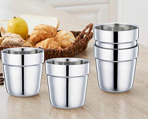 Double Wall Stainless Steel Espresso Mug Set of 4