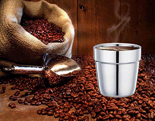 Double Wall Stainless Steel Espresso Mug Set of 4