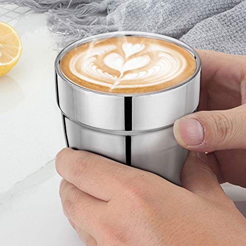 Double Wall Stainless Steel Espresso Mug Set of 4