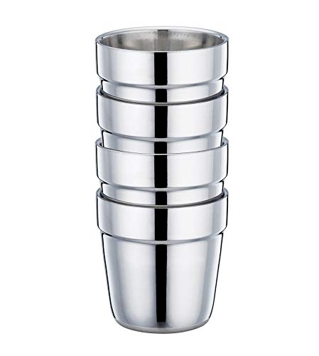Double Wall Stainless Steel Espresso Mug Set of 4
