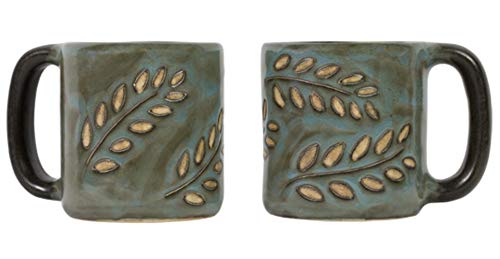 Mara Stoneware Sage Leaves Coffee/Tea Mug 16 Oz
