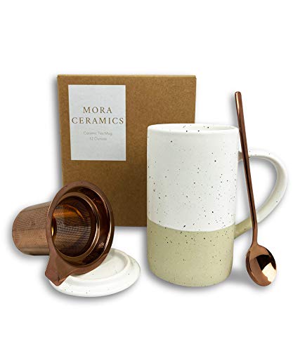 Mora Ceramics 12oz Infuser Tea Cup and Spoon