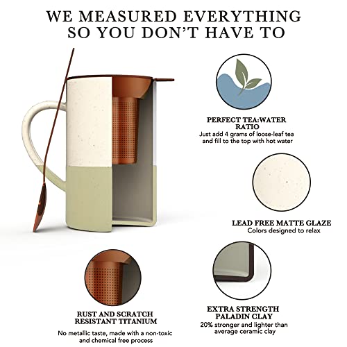 Mora Ceramics 12oz Infuser Tea Cup and Spoon