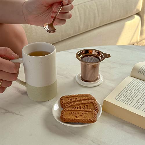 Mora Ceramics 12oz Infuser Tea Cup and Spoon