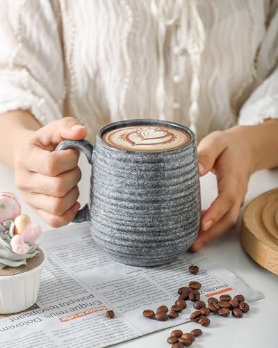 Large Porcelain Coffee Mug with Easy-Grip Handle