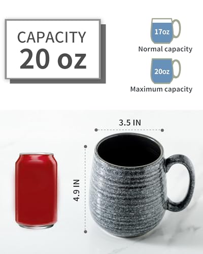 Large Porcelain Coffee Mug with Easy-Grip Handle