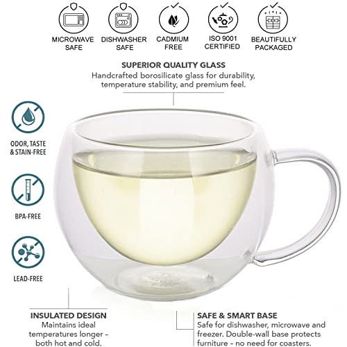 Teabloom Double-Walled Insulated Glass Cup Set