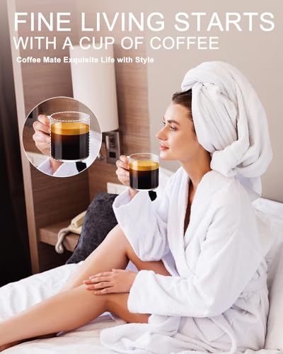 LUXU 4pcs Hand Blown Glass Coffee Mugs