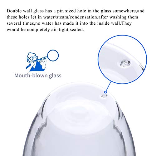 Double Walled Glass Coffee Mugs - Set of 2