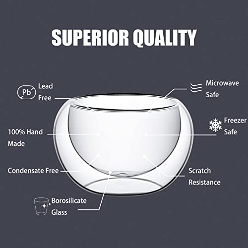 PunPun Double Wall Borosilicate Glass Tea Cups Set