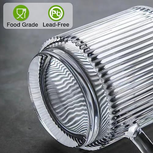 Mfacoy Set of 2 Glass Coffee Mugs