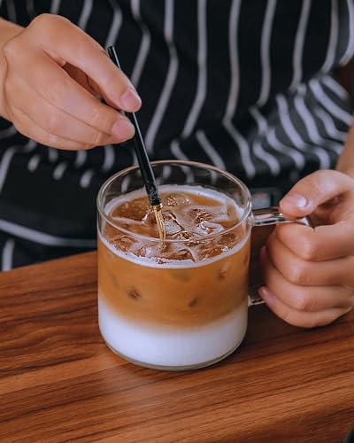 LUXU 4pcs Hand Blown Glass Coffee Mugs