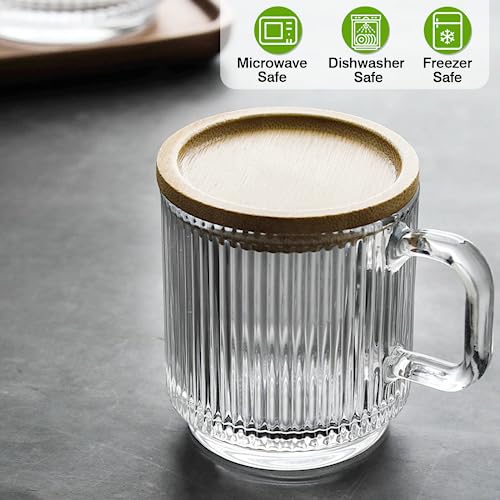 Mfacoy Set of 2 Glass Coffee Mugs